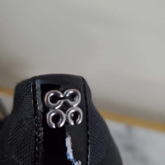 Coach Jacquard Signature Black Pattern Patent Leather Heels Women's Shoe Size 10 - Picture 8 of 13